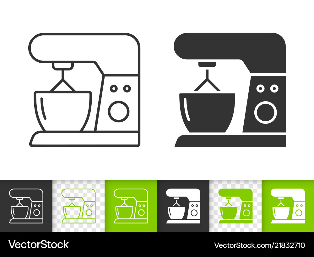 Food processor simple black line icon Royalty Free Vector