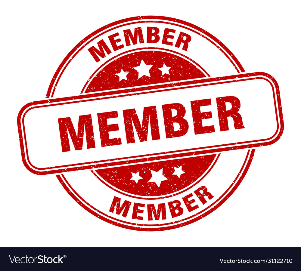 Member stamp round grunge sign label Royalty Free Vector