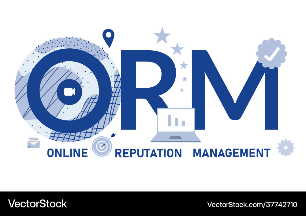 Online reputation management typography lettering Vector Image