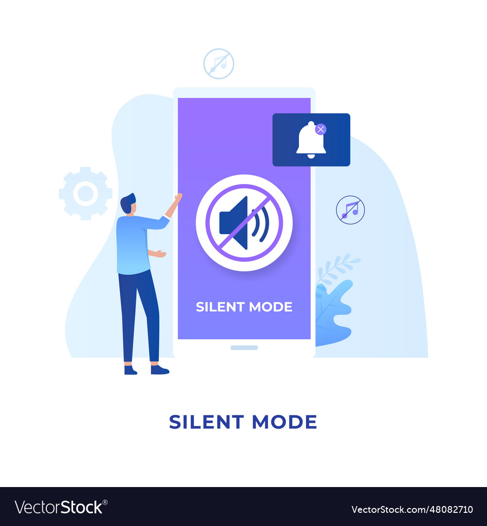 Silent mode concept design Royalty Free Vector Image