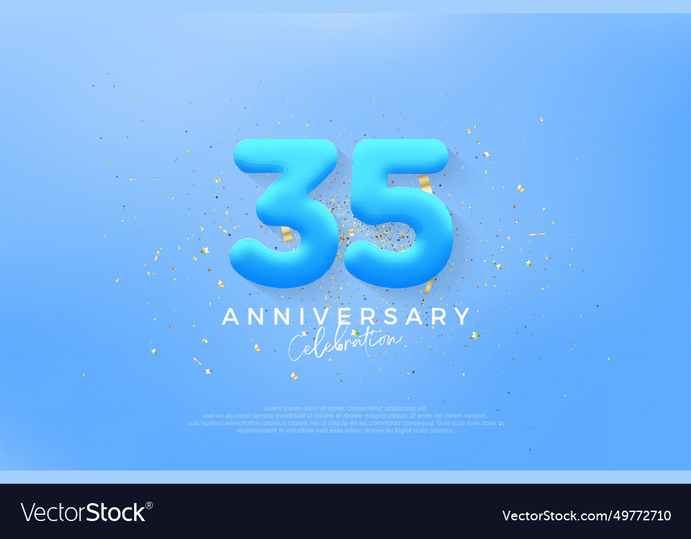 Simple and modern 35th anniversary birthday Vector Image