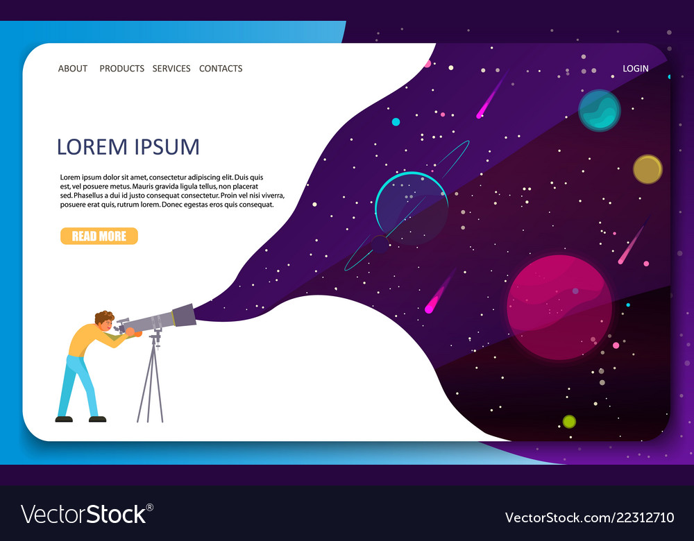 Space Astronomy Science Web Banner Template Vector Image