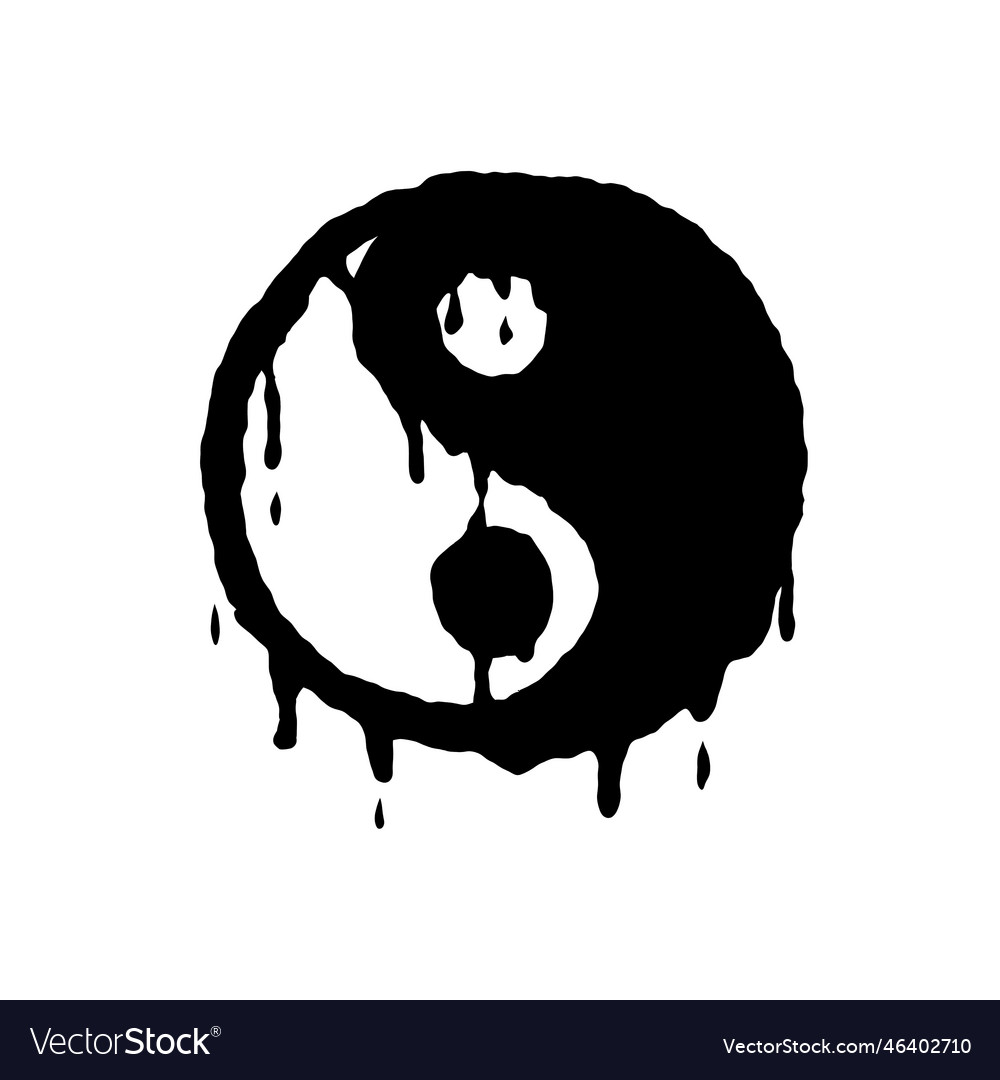 Yin yang sign black white dao symbol Royalty Free Vector