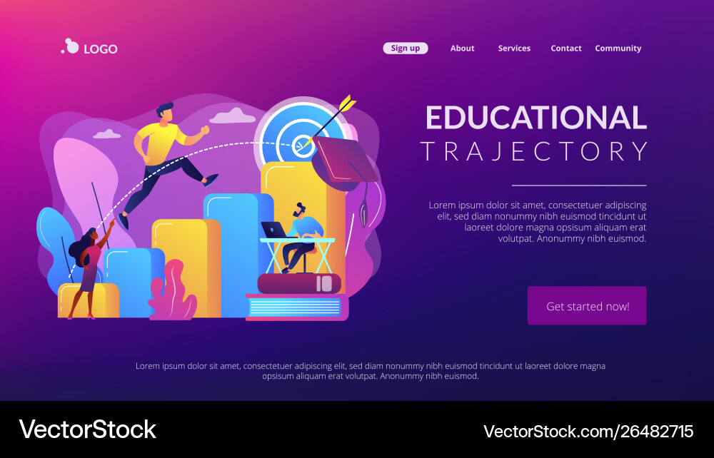 Educational trajectory concept landing page Vector Image