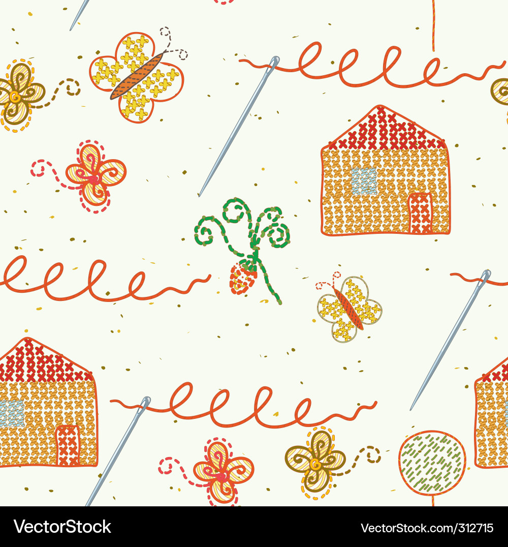 Embroidery Royalty Free Vector Image - VectorStock