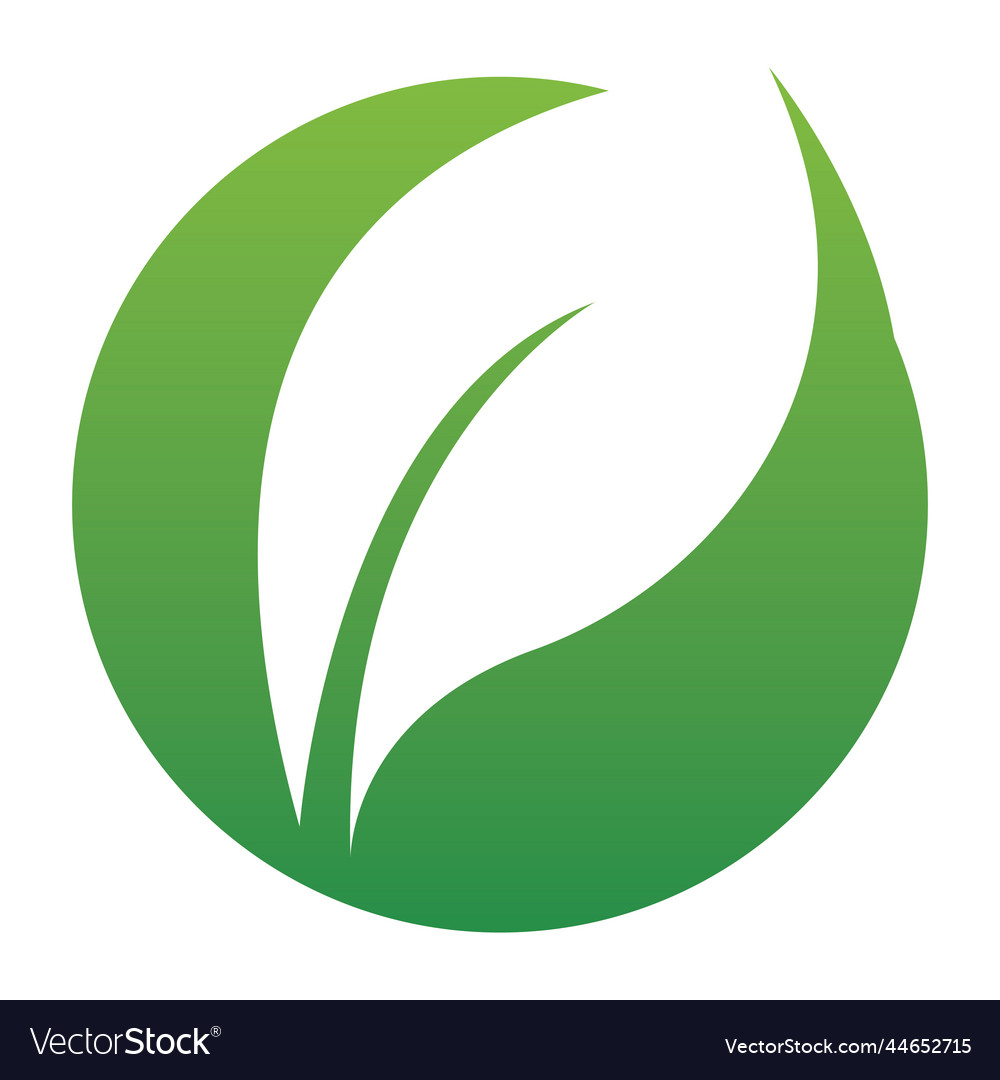 Leaf green logo and symbol Royalty Free Vector Image