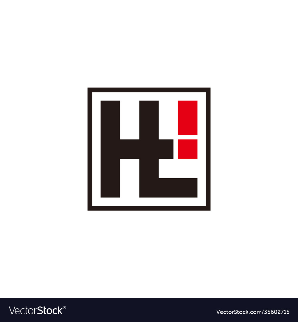 Letters ht exclamation symbol geometric logo Vector Image