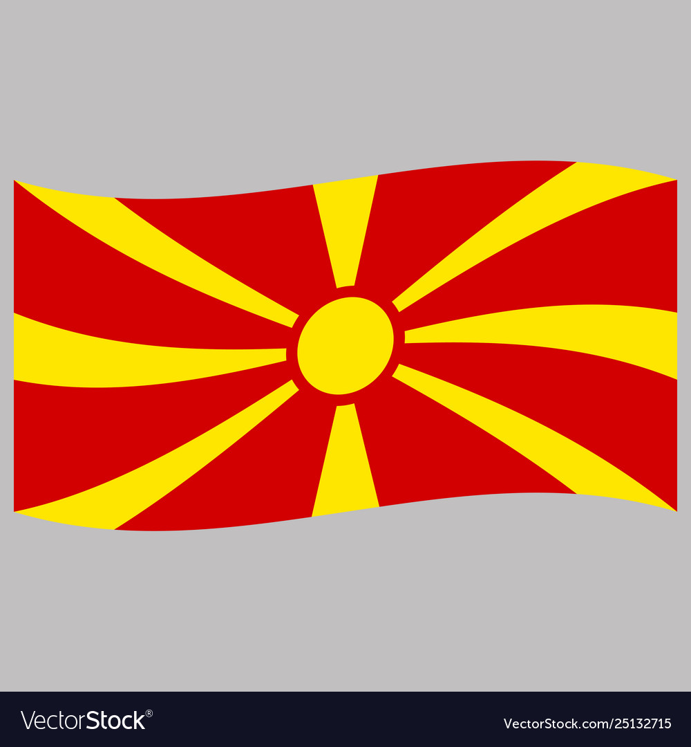 Macedonia flag on gray background flat style