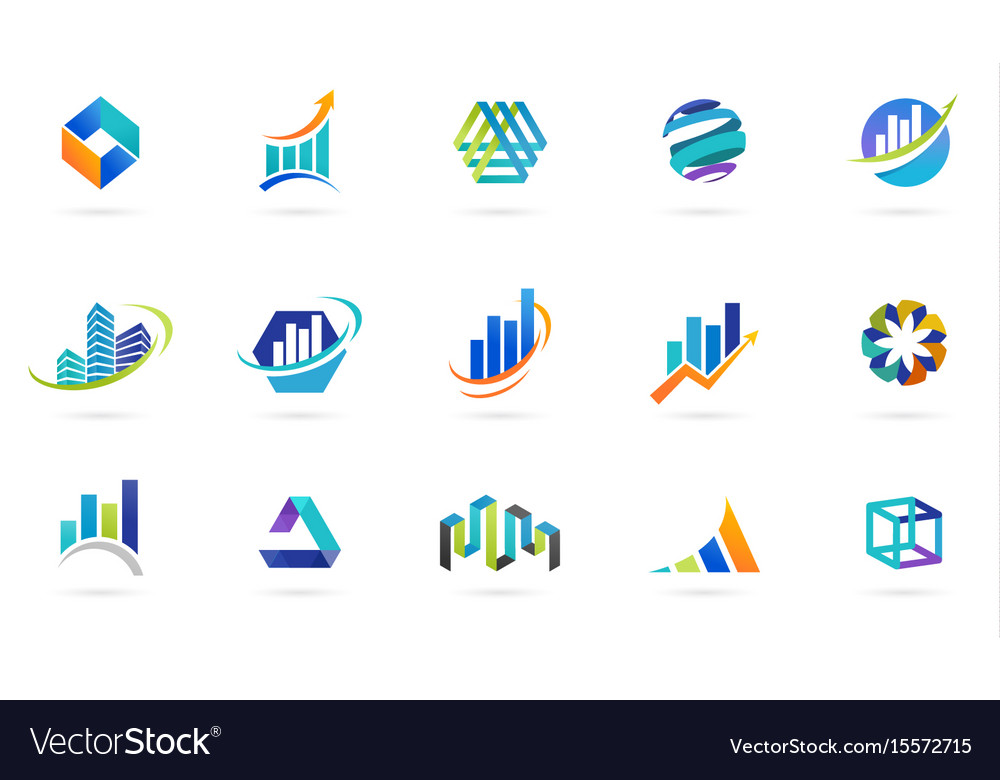 Marketing Finance Sales And Business Logos Vector Image