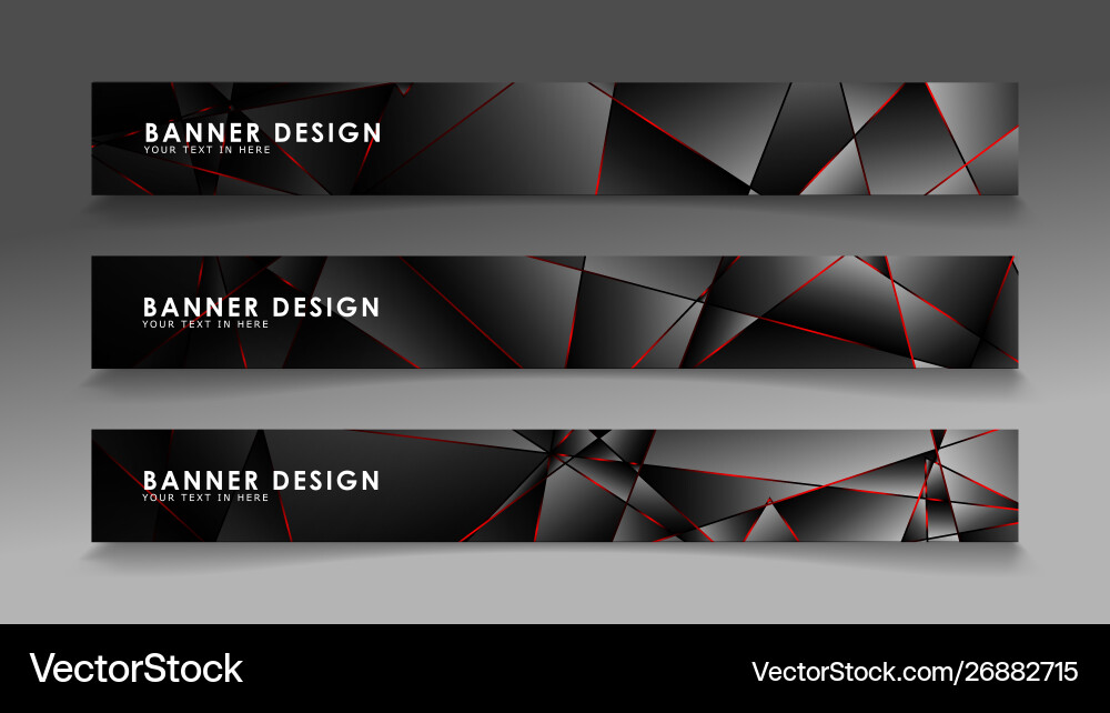 Square banner collection black premium Royalty Free Vector