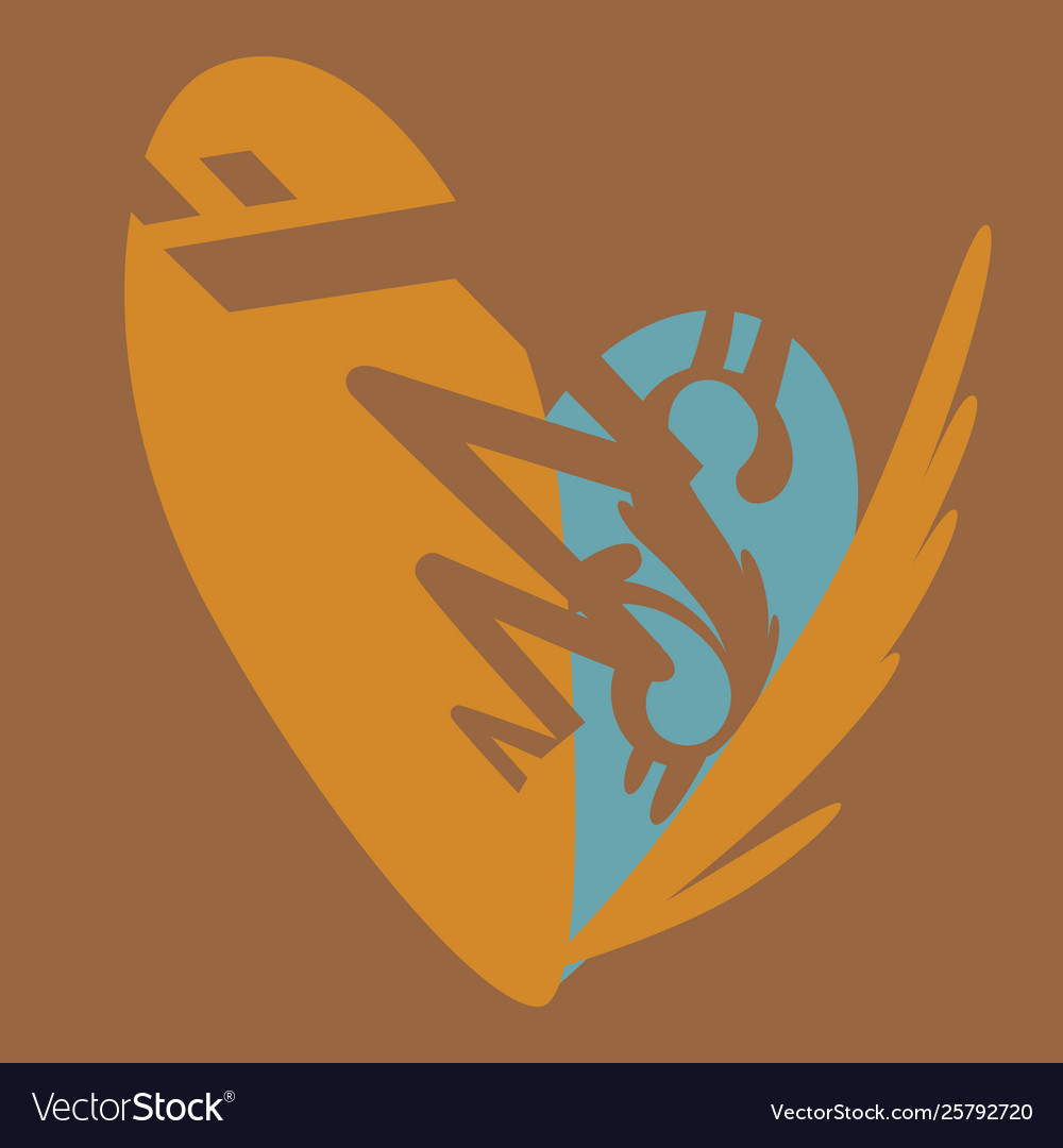 Abstract modern design yellow-blue heart light vector image Abstract modern design yellow-blue heart light