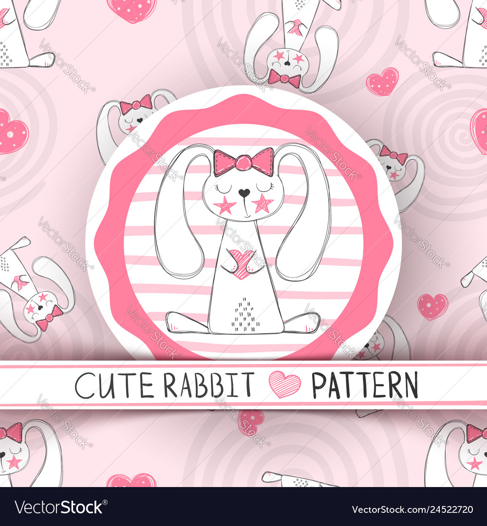 Cute seamless pattern - rabbit cartoon vector image Cute seamless pattern - rabbit cartoon
