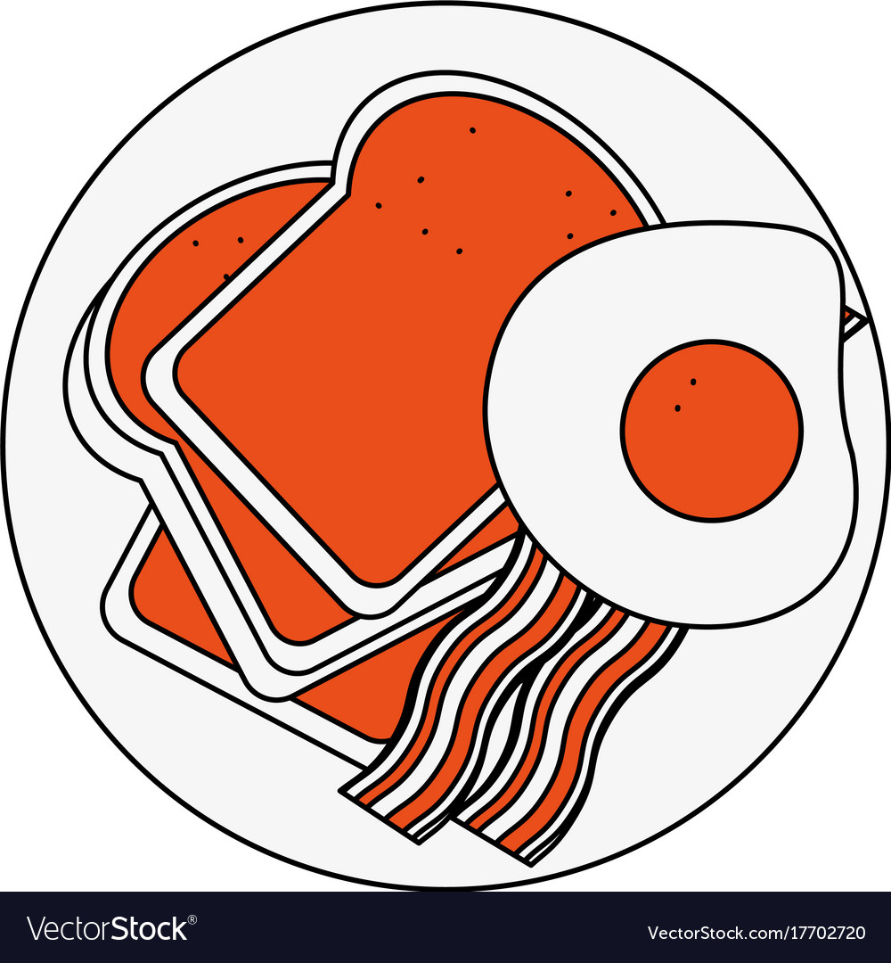 Eggs with bacon breakfast Royalty Free Vector Image