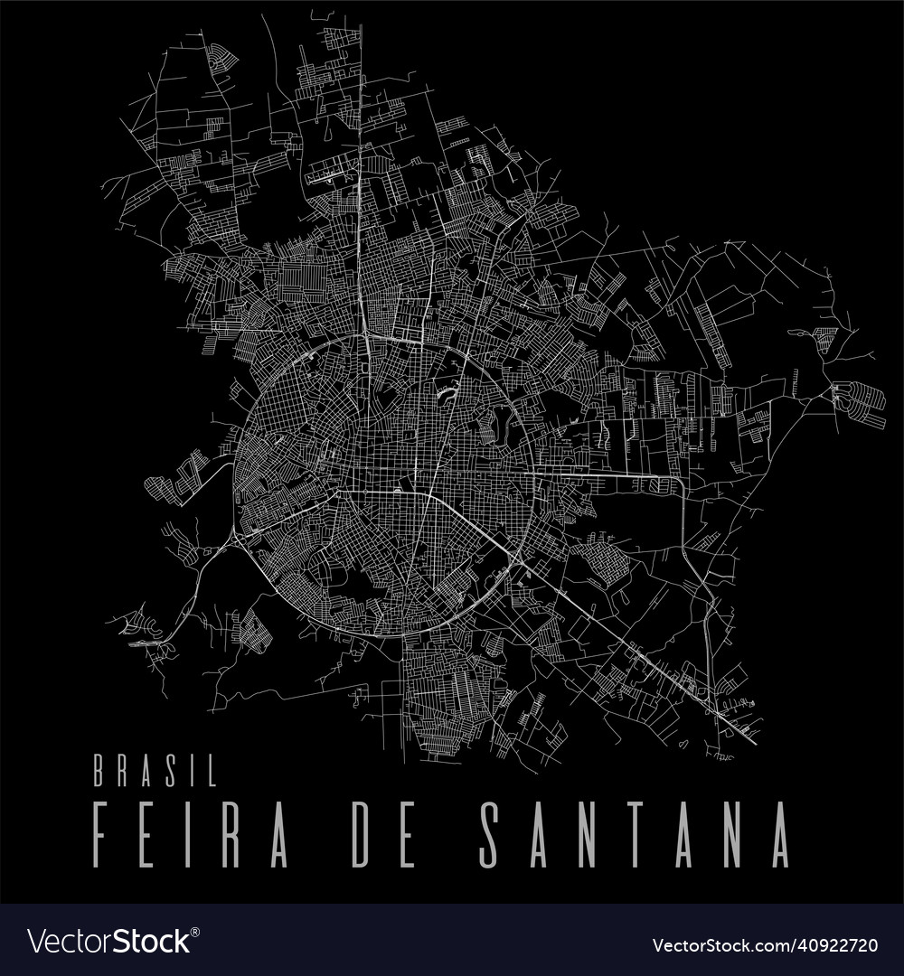 Feira de city map poster brazil