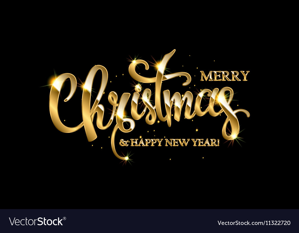 Golden text on black background Royalty Free Vector Image