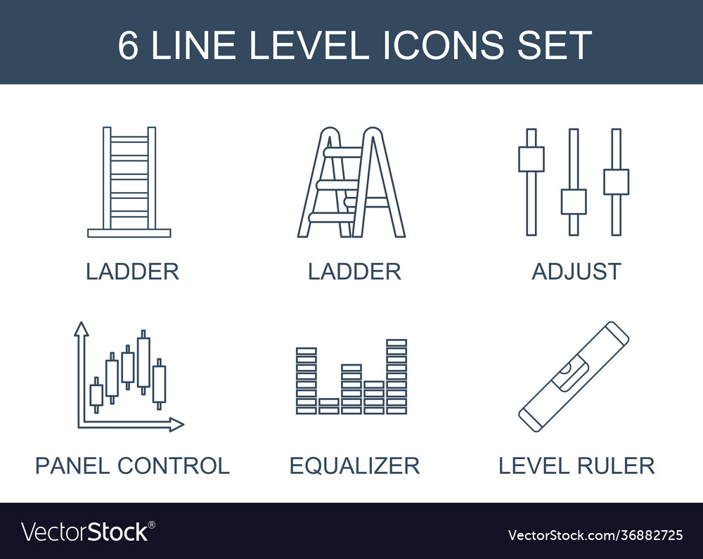 6 level icons Royalty Free Vector Image - VectorStock