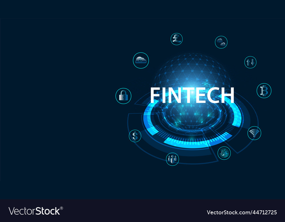 Abstract Fintech Finance Technology Applied Vector Image