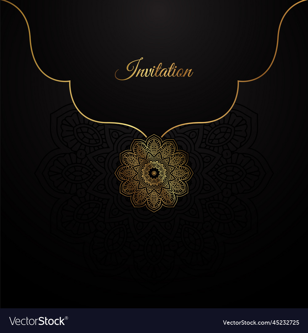 Elegant black and gold invitation design Vector Image