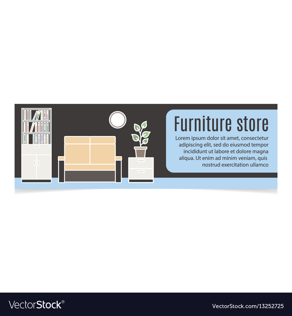 Furniture Horizontal Banner With Sofa Royalty Free Vector