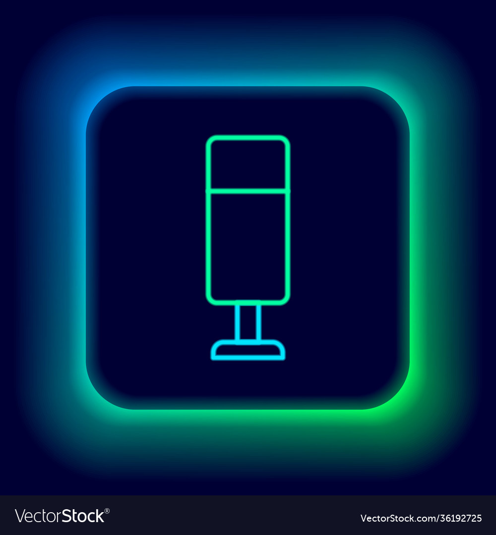 Glowing Neon Line Punching Bag Icon Isolated Vector Image