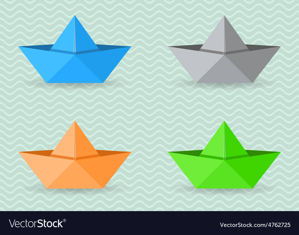 Paper origami boats Royalty Free Vector Image - VectorStock