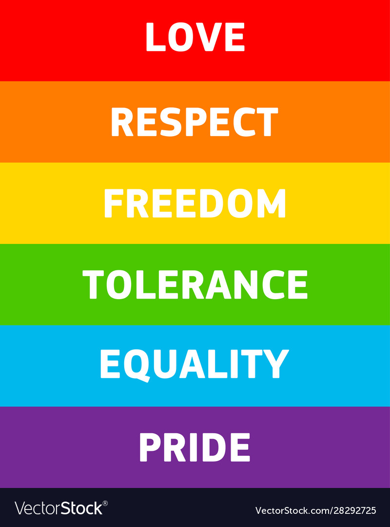 Poster lettering on a rainbow pride flag lgbt Vector Image