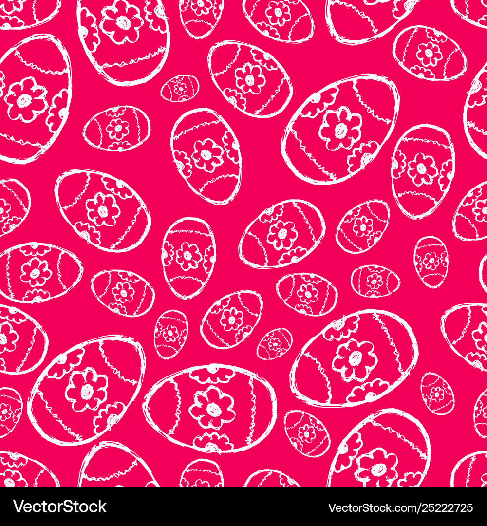 Seamless pattern with hand drawn easter eggs Vector Image