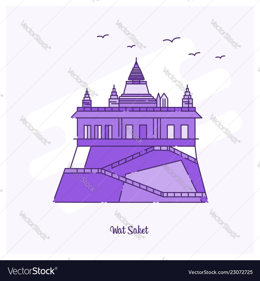 Wat saket landmark purple dotted line skyline