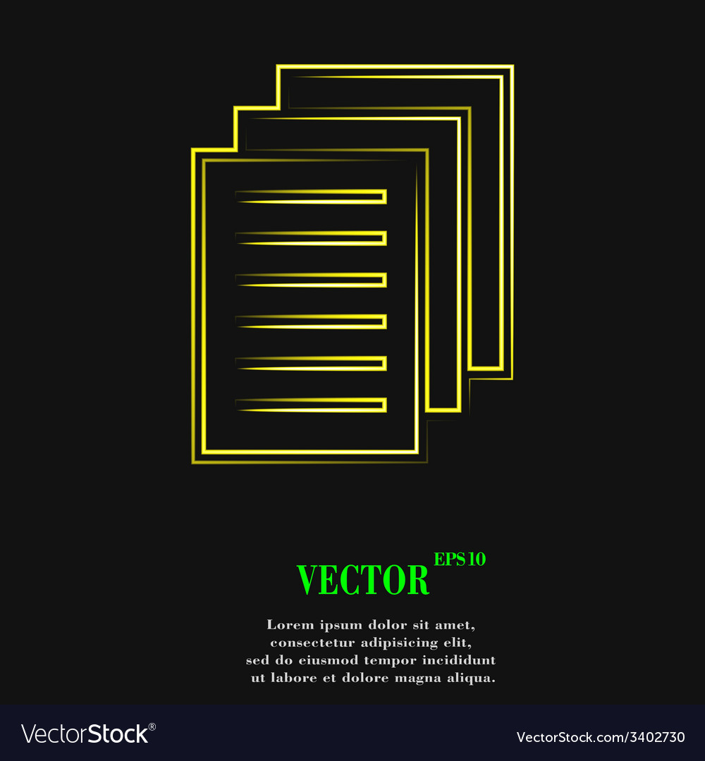 Copy file icon symbol flat modern web design Vector Image