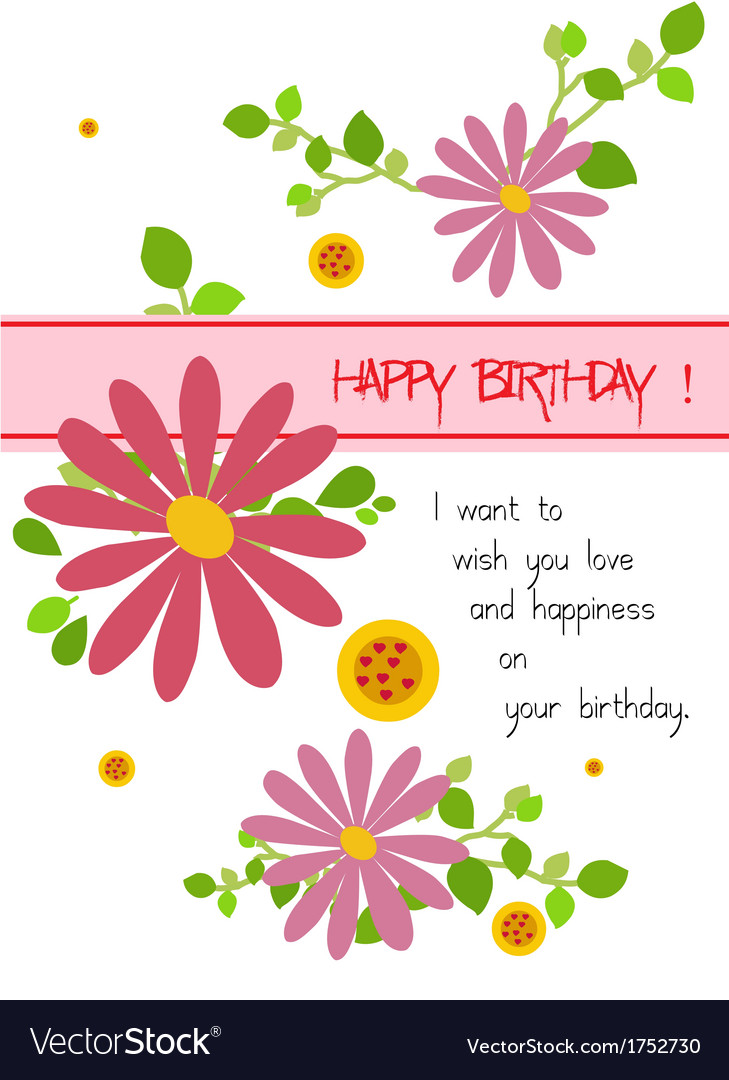 happy birthday with flowers vector 1752730