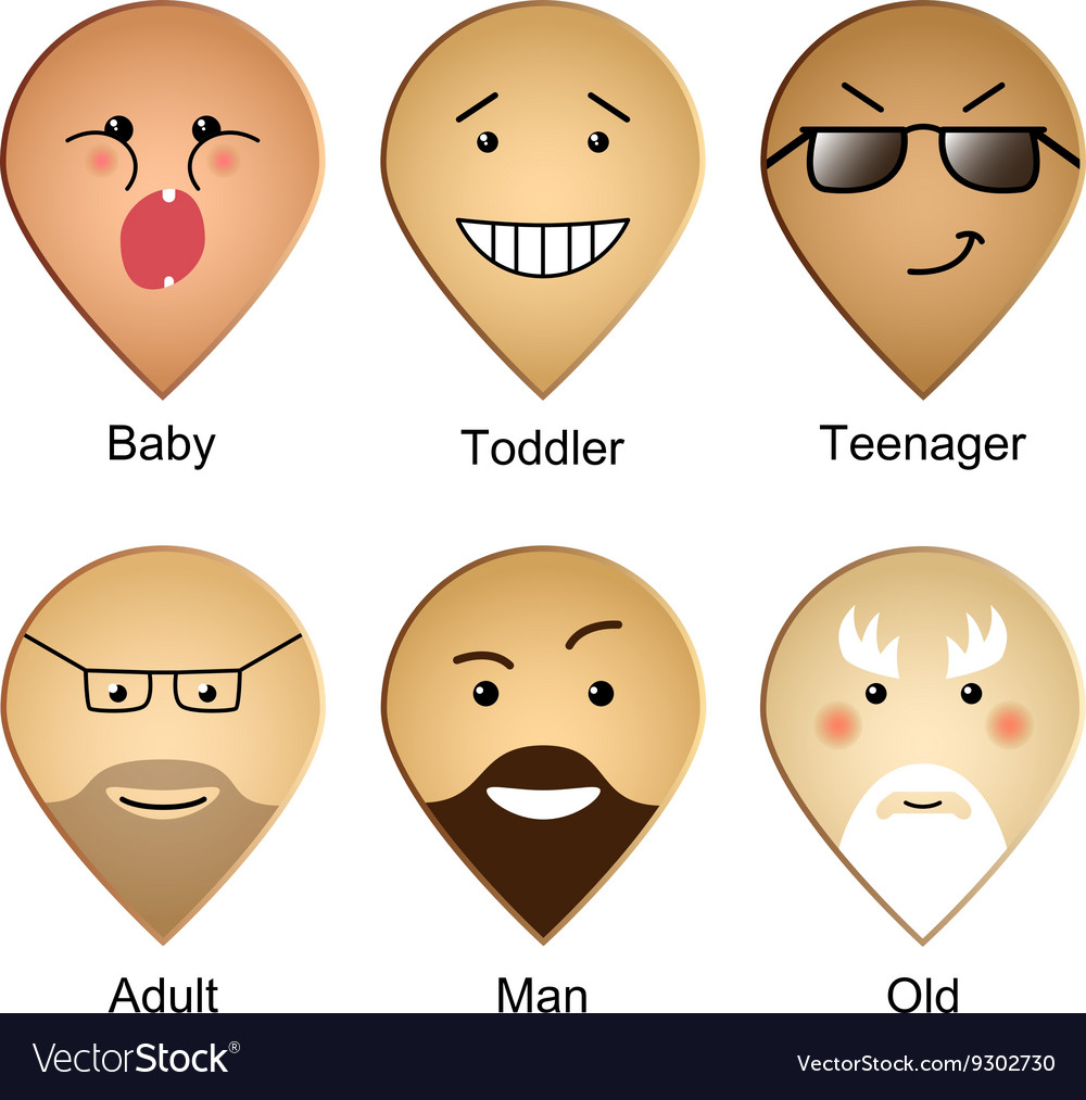 Icons of different ages Royalty Free Vector Image