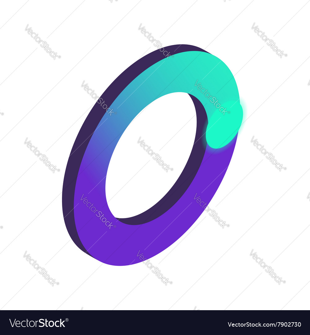 Loading circle sign icon isometric 3d style Vector Image