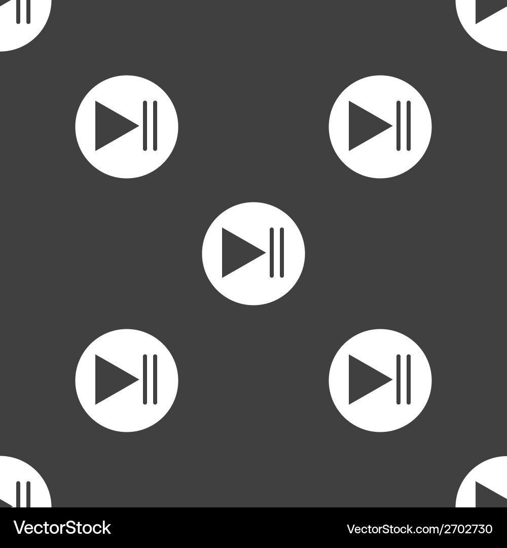 Play button web icon flat design seamless pattern Vector Image