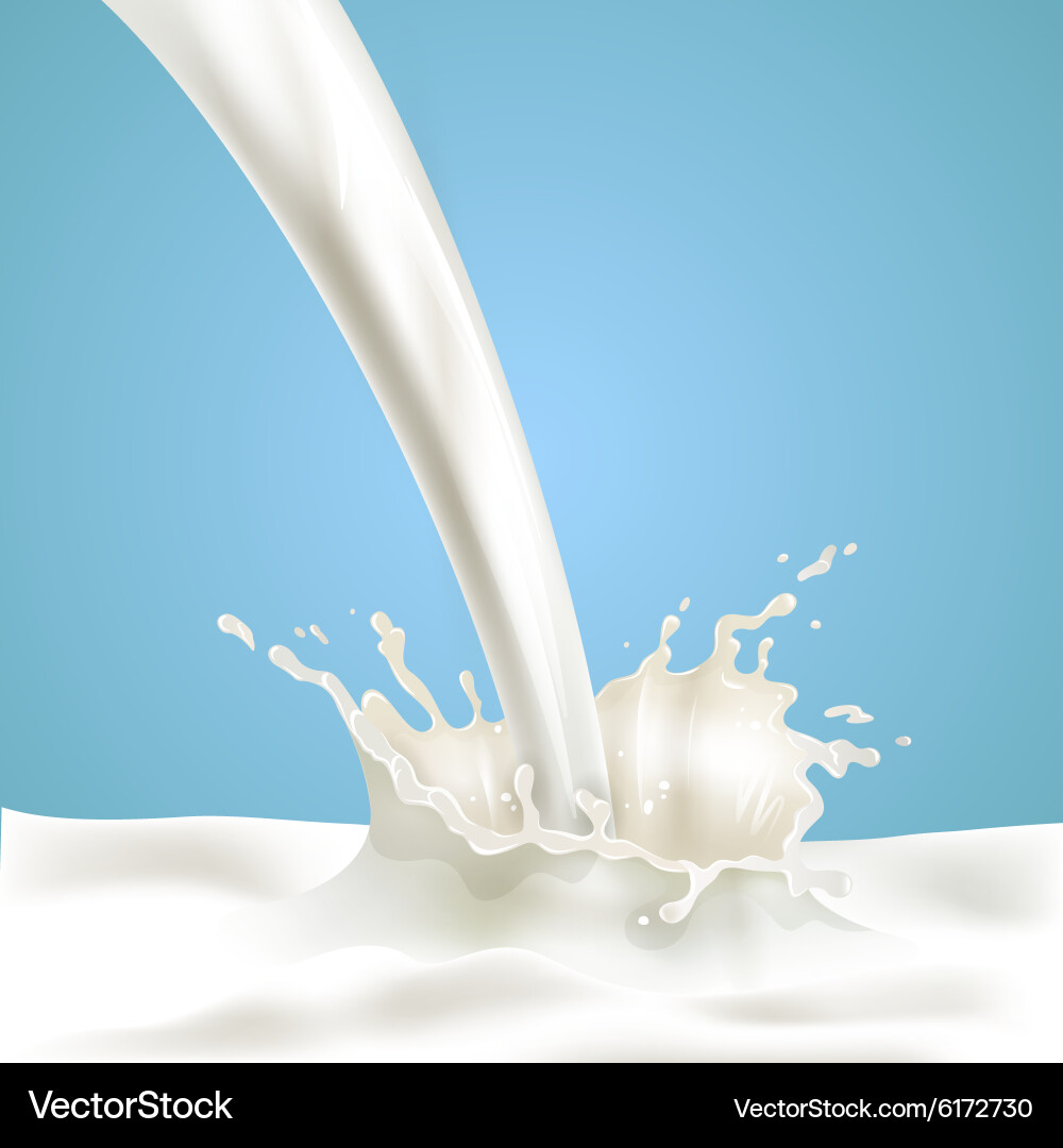 Pouring Milk With Splash Ad Poster Royalty Free Vector Image