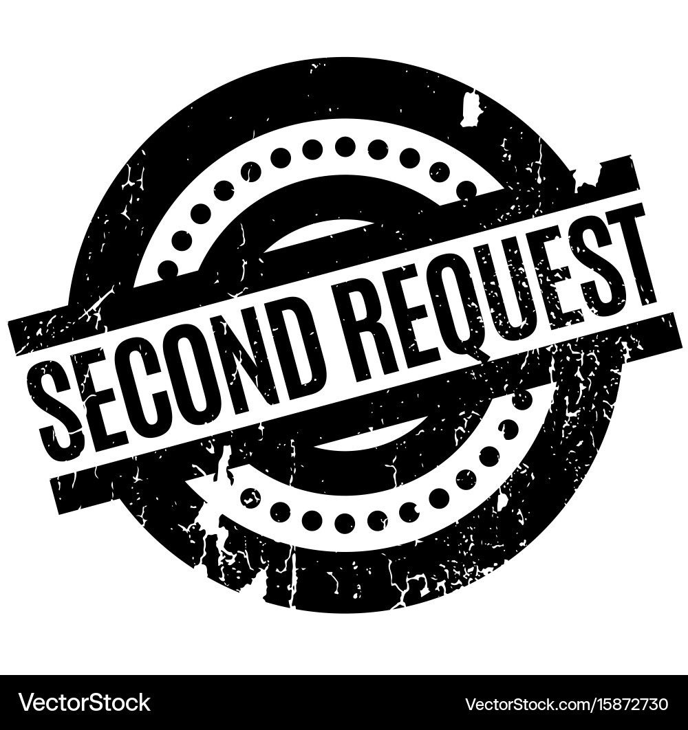 Second Request Rubber Stamp Royalty Free Vector Image