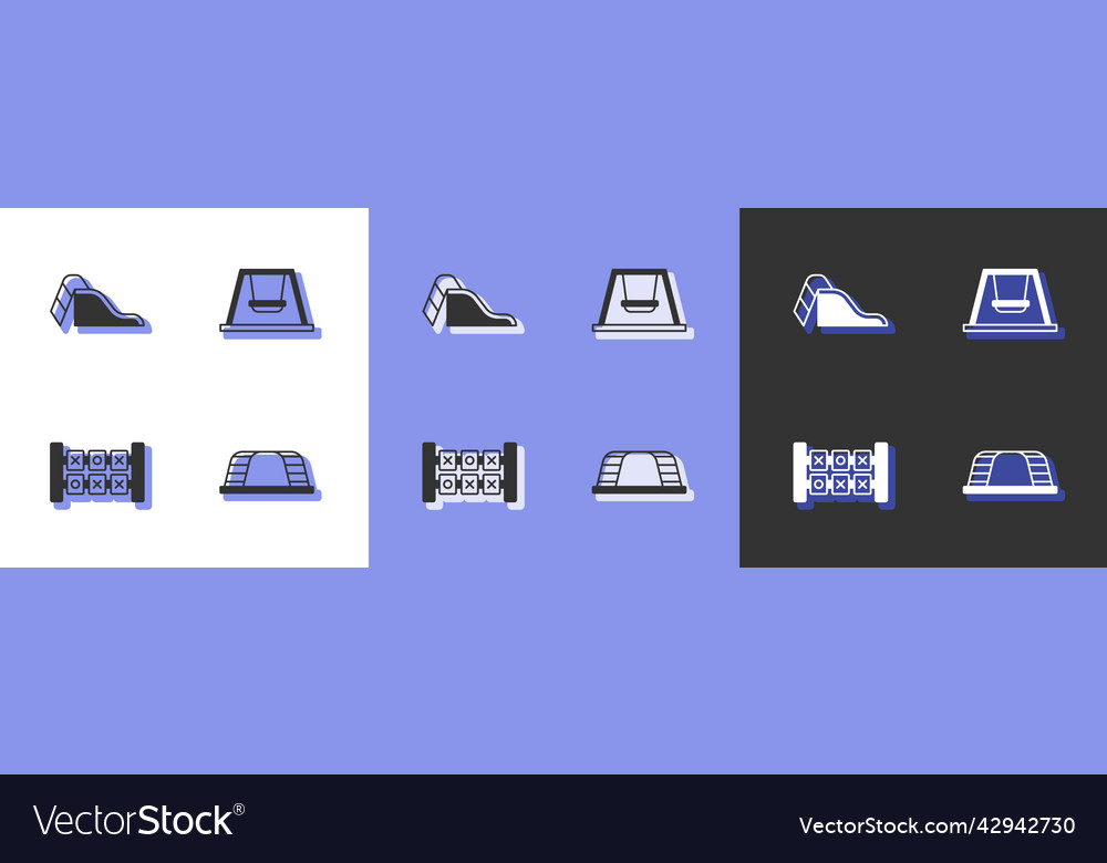 Set monkey bar slide playground education logic Vector Image