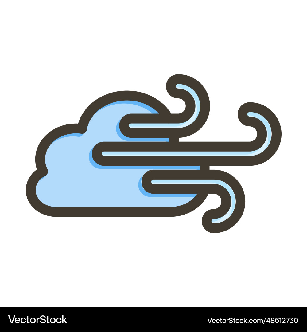 Windy thick line filled colors for personal Vector Image