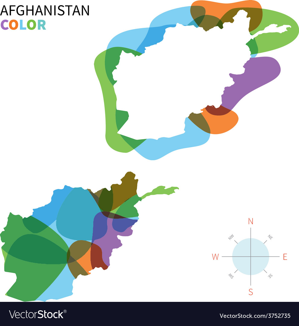 Abstract Colored Map Of Afghanistan Royalty Free Vector