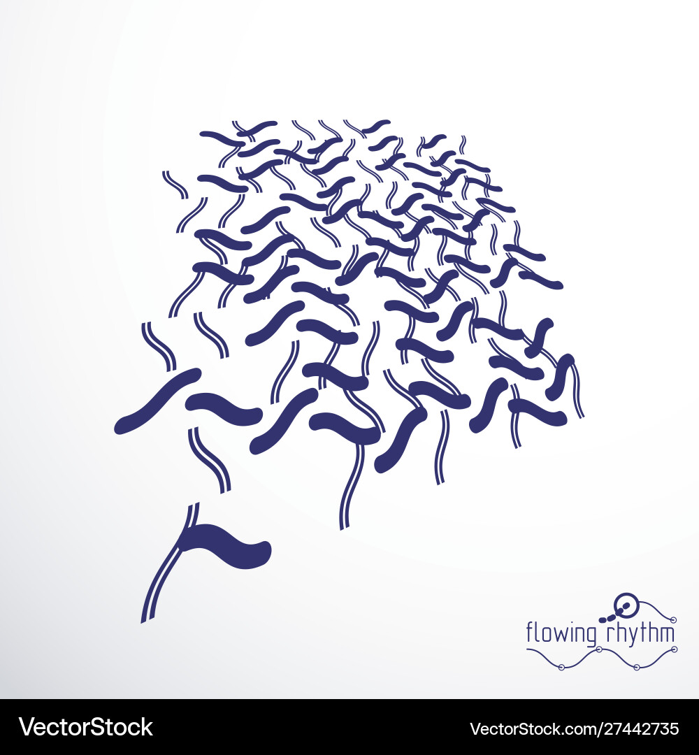 Abstract wavy lines technical cybernetic pattern Vector Image