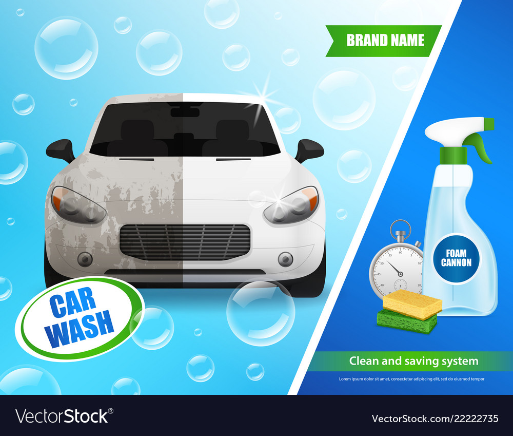 Car washing equipment cleaning service Royalty Free Vector