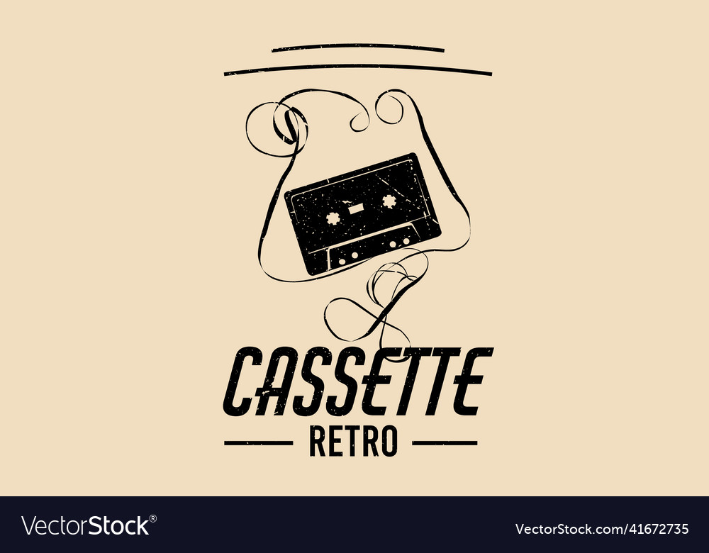 Cassette retro silhouette design