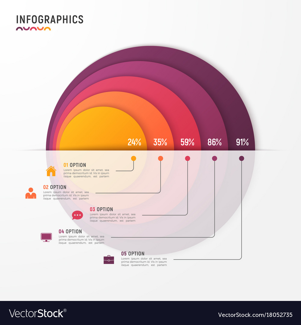 Circle Chart Infographic Template For Royalty Free Vector