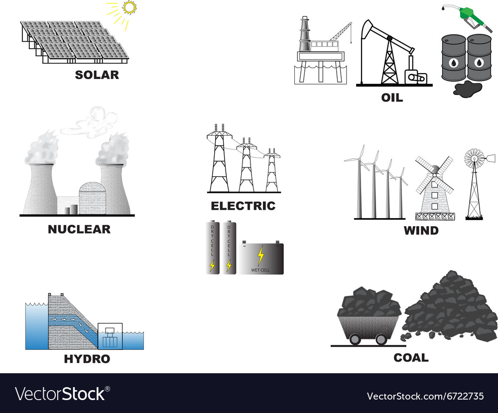 Energy sources Royalty Free Vector Image - VectorStock