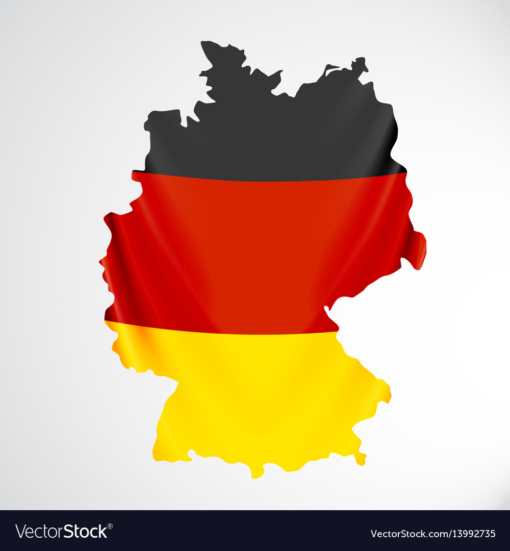 Germany flag in form of map federal republic of Vector Image