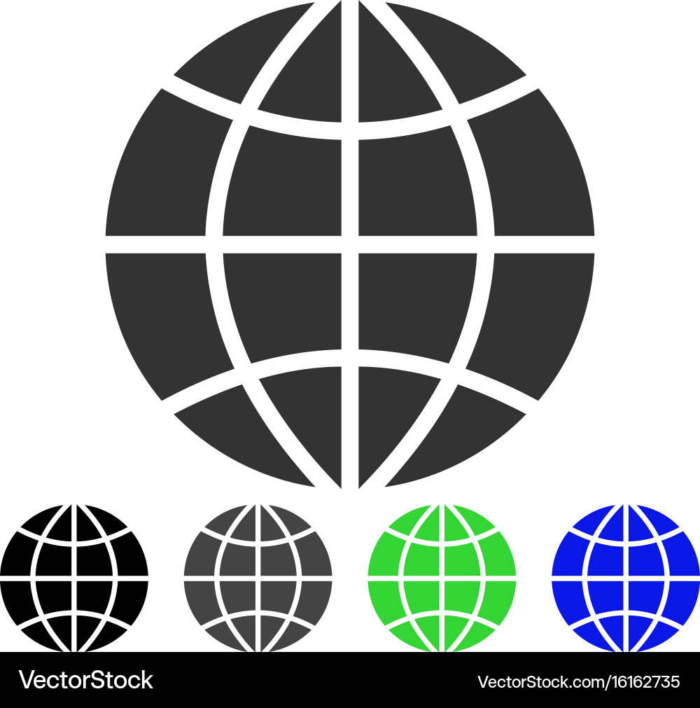Planet globe flat icon Royalty Free Vector Image