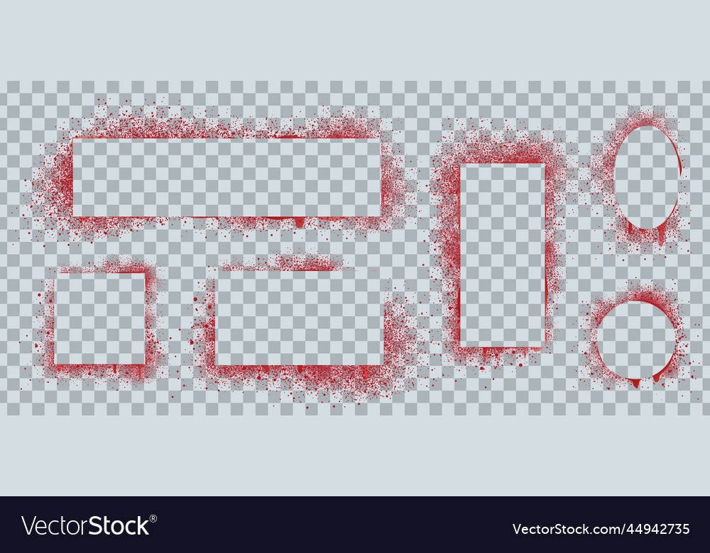Spray paint frames red brush graffiti borders Vector Image