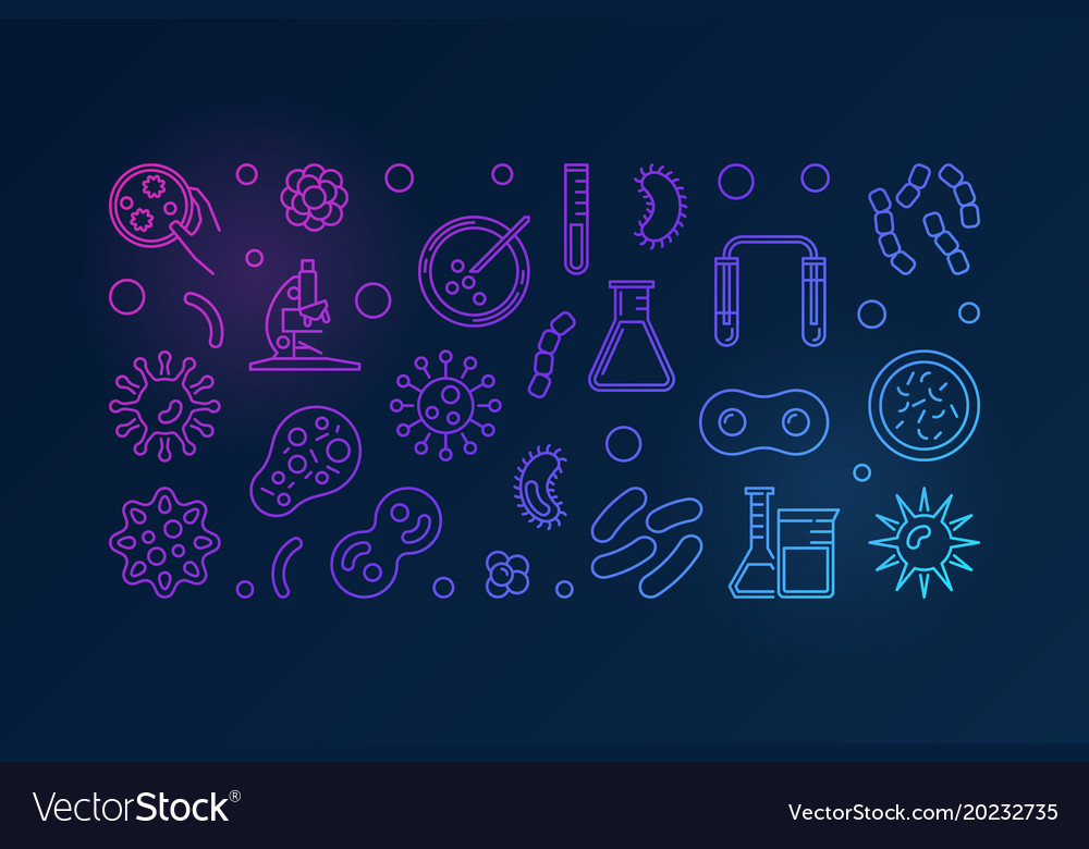 Virus linear colorful made Royalty Free Vector Image