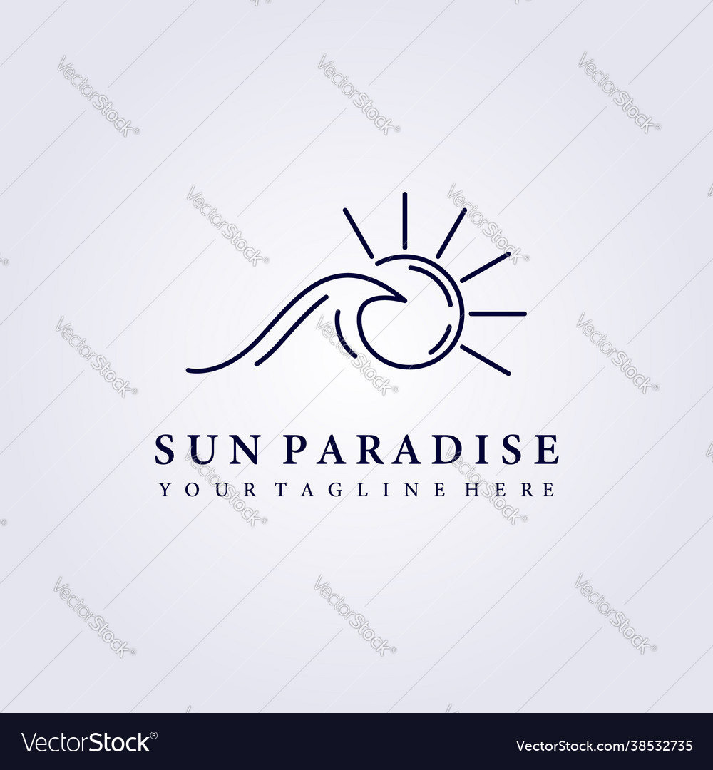 Wave Ocean Sonnenuntergang Sonnenaufgang Logo Design einfach