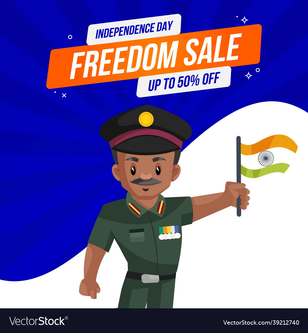 Banner design of independence day sale Royalty Free Vector