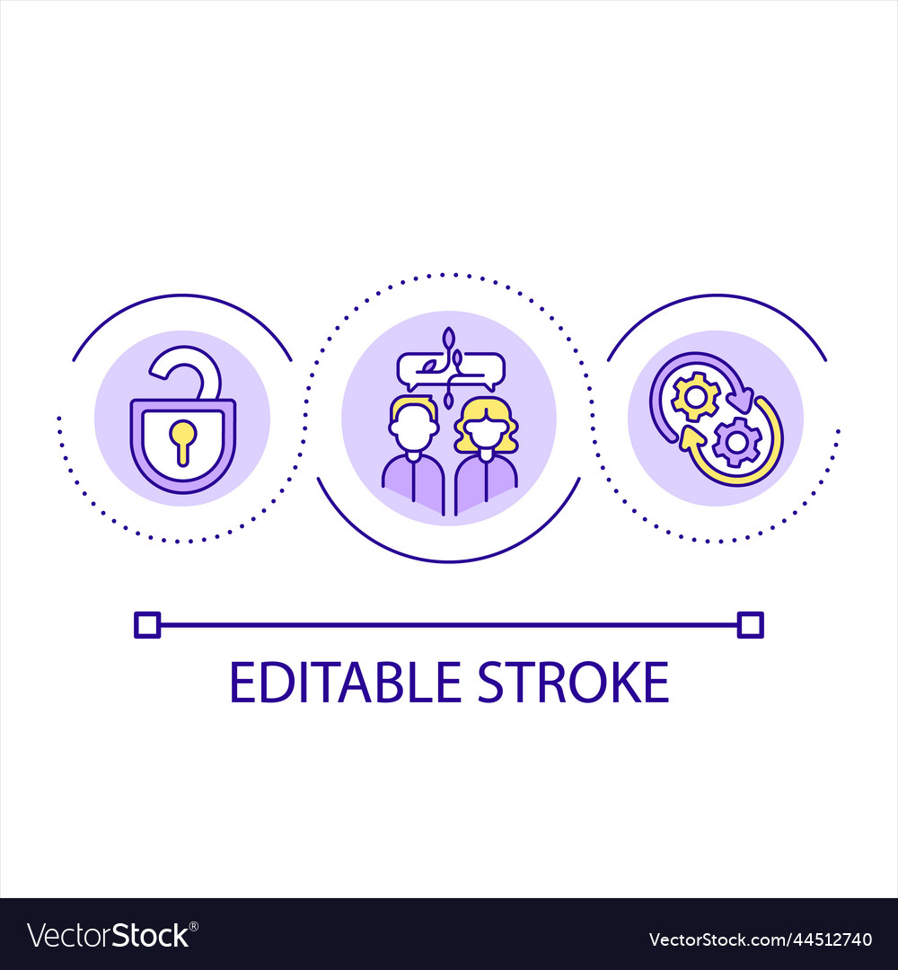 Building mutual relationship loop concept icon Vector Image